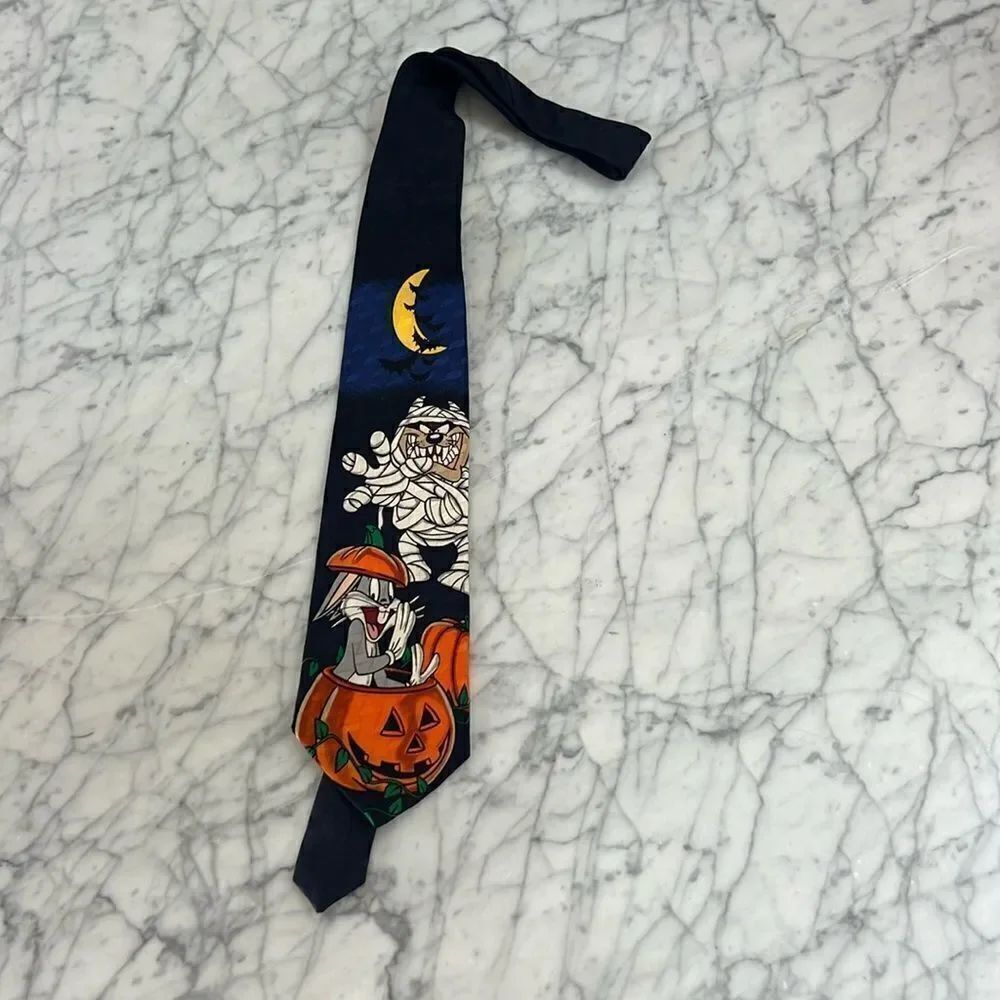 Looney Tunes Vintage 1990’s Halloween Mens Neck Tie Bugs Bunny Taz